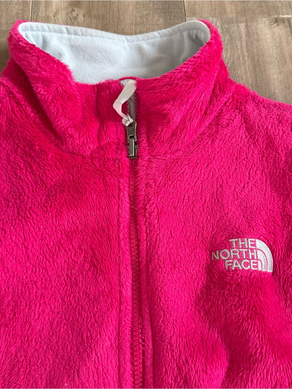 The North Face Osito Fleece Fluffy Hot Pink Women XL Full Zip READ